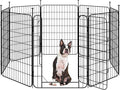 Yaheetech Expandable Dog Playpen, 8 Panel 32 inch Puppy Playpen with Door Indoor/Outdoor Pet Fence for Small Medium Dogs