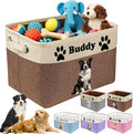 Personalized Dog Cat Toy Storage Basket with Photo & Name, Custom Collapsible Pet Organizer Bin with Handles for Toys, Clothes, Blankets & Pet Supplies