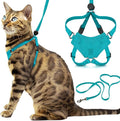 Houdini™ Escape Proof Cat Harness and Leash Set by OutdoorBengal – Turquoise, Medium Cat Harness for Walking