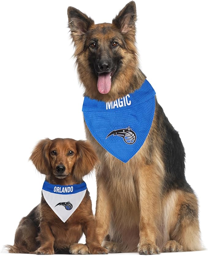 Pets First NBA Dog Bandana - Orlando Magic Reversible Pet Bandana. 2 Sided Home & Away Sports Bandana with a PREMIUM Embroidery TEAM Logo, Large/X-Large