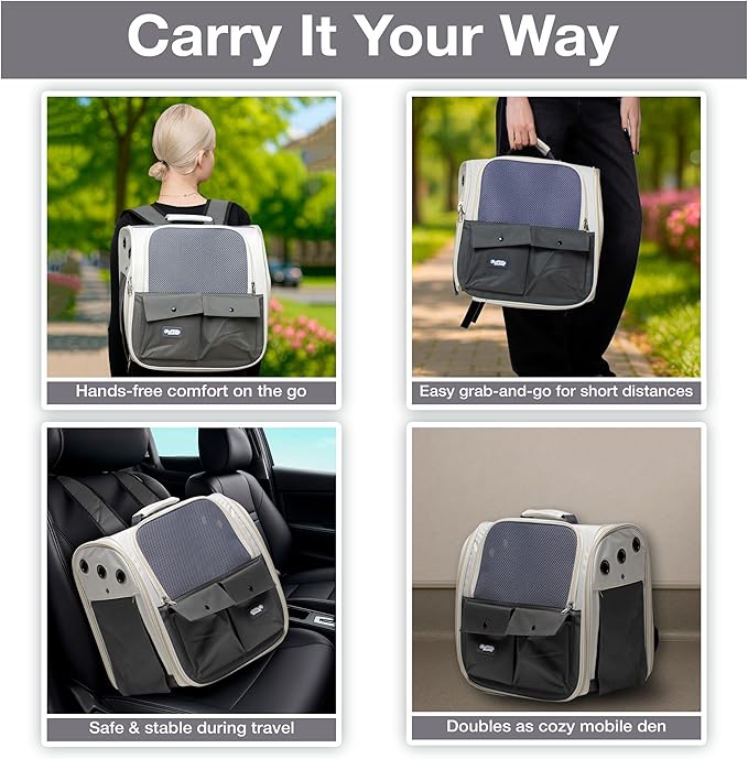 Pet Carrier Backpack for Cats & Dogs up to 22 LBS – Airline Approved Cat Carrier Bag – Ventilated Design for Travel, Hiking & Vet Transport