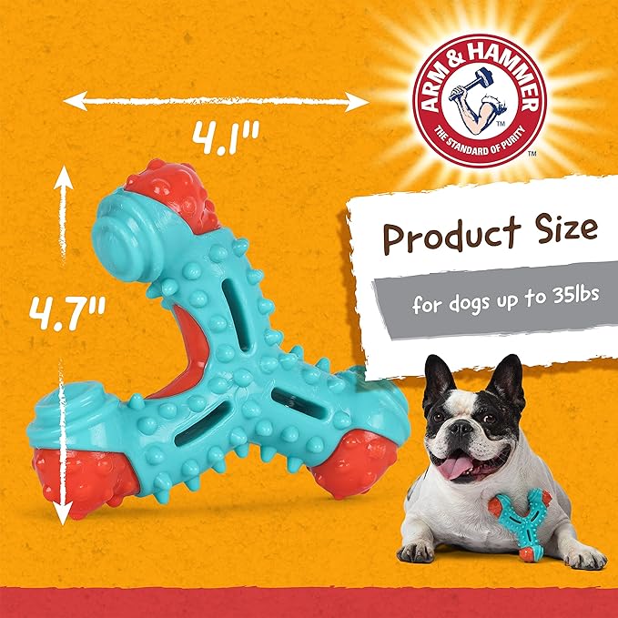 ARM & HAMMER for Pets Nubbies Wishbone Dog Dental Toy| Best Dog Chew Toy for Moderate Chewers | Dog Dental Toy Helps Reduce Plaque & Tartar | Chicken Flavor Baking Soda (Pack of 24)