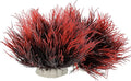 2 Pcs Aquarium Plants Fish Tank Decorations Artificial Fish Tank Plants Plastic Mini Grass Set Natural Style Tanks Accessories (Black Red)
