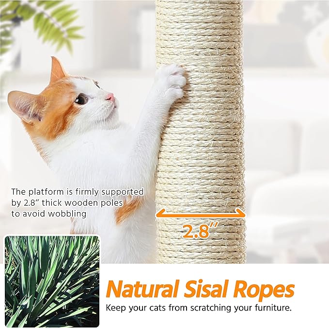 Yaheetech 79in Cat Tree Multi-Level Cat Tower with Scratching Posts for Indoor Cats, Cat Furniture Play Center for Cats and Kitten