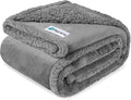 PetAmi Waterproof Dog Blanket for Medium Large Dog Puppy Cat Throw for Couch Cover Leakproof Protection, Sherpa Fleece, Reversible Soft Washable 60x40 Light Gray