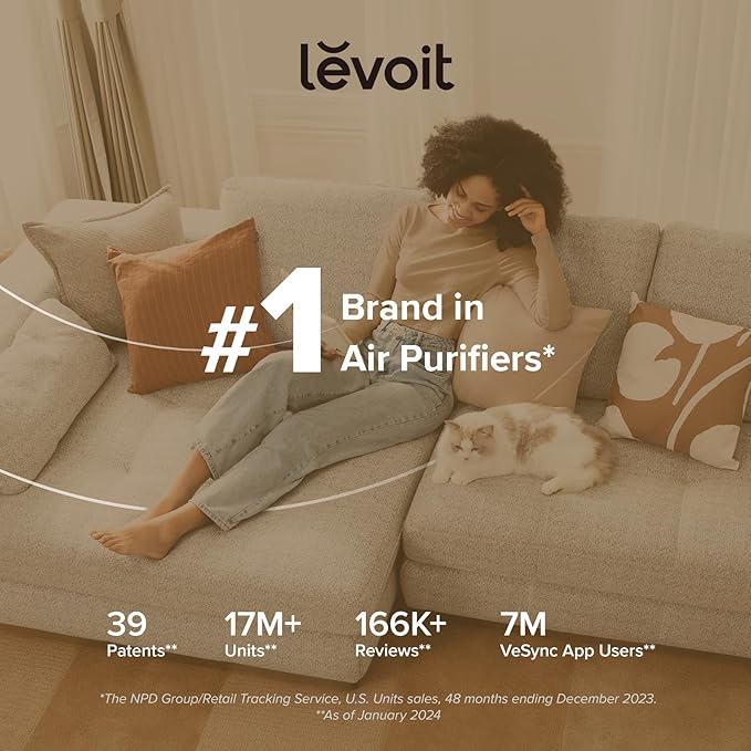 LEVOIT Air Purifiers for Bedroom Home, AHAM VERIFIDE, 3-in-1 Filter with Fragrance Sponge for Better Sleep, Filters Smoke, Allergies, Pet Dander, Odor, Dust, Office, Portable, Core Mini-P, Black