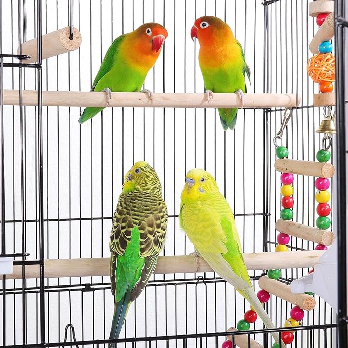 Yaheetech Bird Cage 64'' Medium Small Parrot Parakeet Bird Cages with Detachable Rolling Stand for Parrot Lovebirds Finches Parakeets Budgie Parrotlet Conures, Pet Flight Birdcage