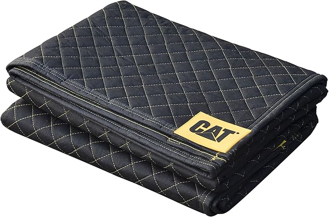 Cat 980411N Heavy Duty Moving Blanket, Non-Woven Utility Cover with Quilted Padding, Cargo Protection, Storage Furniture Packing 72 Inch by 60 Inch-980411N, Black