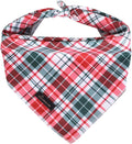 ARING PET Christmas Dog Bandanas, Red Green Pink Holiday Pet Bandana Scarf Triangle Bibs for Puppy Small Medium Large Boy Girl Dogs Cats-L