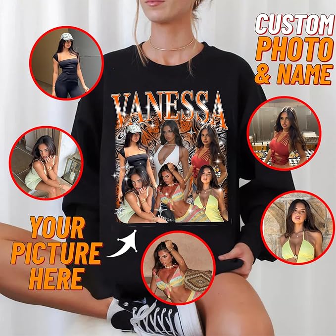 NAZENTI Custom Bootleg Rap Tee, Custom T-Shirts with Picture, Retro Custom Bootleg, Valentine's Gifts for Him Her