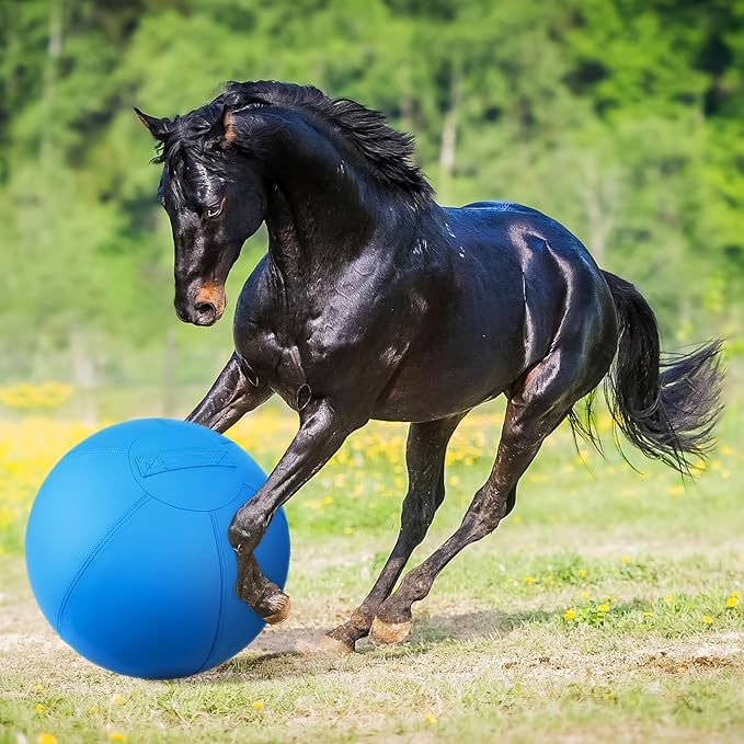 Herding Ball for Dogs and Horses - 18" Dog Herding Ball for Australian Shepherd Collie, Jolly Ball for Dogs Agility Equipment, Herding Ball Durable Bite-Resistant with Reinforced Stitching - Blue