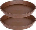 2 Pack of 20 21 inch Plant Saucer Round, Deep Plant Saucers for Pots, Heavy Plastic Plant Drip Tray for Indoors Outdoor, Bird Bath Bowls, Plant Trays for Planter 19-22" (21 inch, Chocolate)