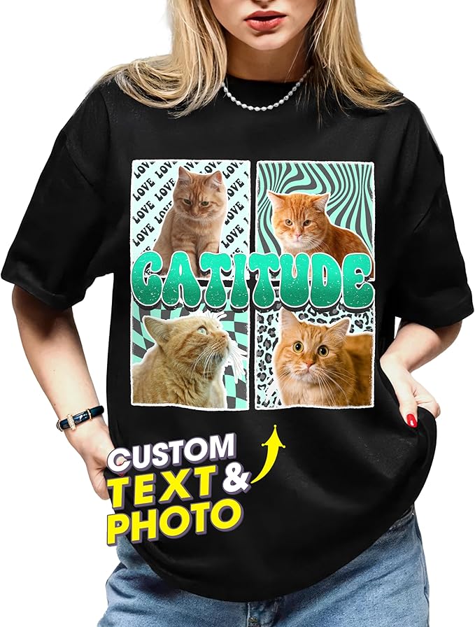 H-DEWALL Custom Shirts Custom Bootleg Rap Shirt for Him Custom Face Shirt with Photo Pet Custom Tees Gift for Dog Cat Lover