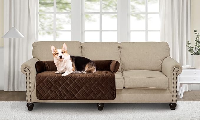 Brilliant Sunshine Premium Calming Dog Bed Mat, Silky Velvet, Removable Washable Cover, Cushion Protector and Couch Covers for Dogs, Pets, Cats, Large, Chocolate