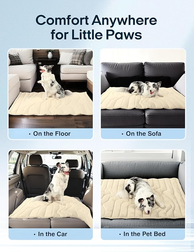 ZonLi Dog Cooling Mat, 48" x 28"Large, Reversible Cooling Pad for Dogs & Cats (Cool & Warm), Durable & Machine Washable, Pet Mat for Crate, Kennel, Bed, Sofa,Glacier Pink