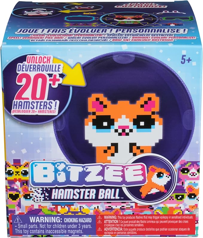 BITZEE, Hamster Ball Interactive Toy Hamster with Over 20 Hamsters Inside, Great for Easter Gifts, Digital Pet Rolls & Reacts to Touch