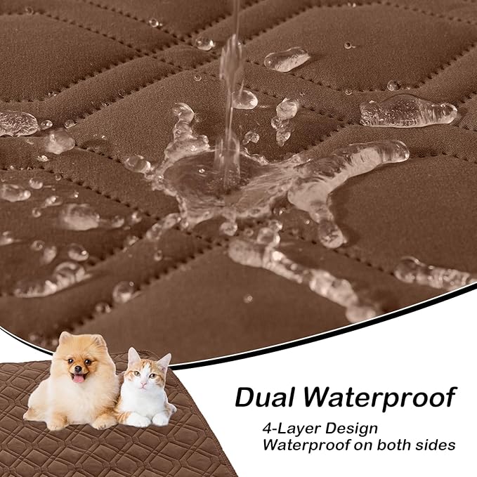hyha Waterproof Dog Bed Blanket, Soft Pet Blankets, Waterproof Couch Cover for Dogs, Reversible Sofa Covers Washable for Furniture (40x50 Inch, Brown/Chocolate)