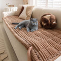 FUNNY FUZZY Pet Couch Covers for Sofa, Washable Dog Couch Cover Protector for Dogs, Flannel Couch Covers for Dogs Pet Friendly Pets Mat Bed (Brown, 35.4"x82.7")