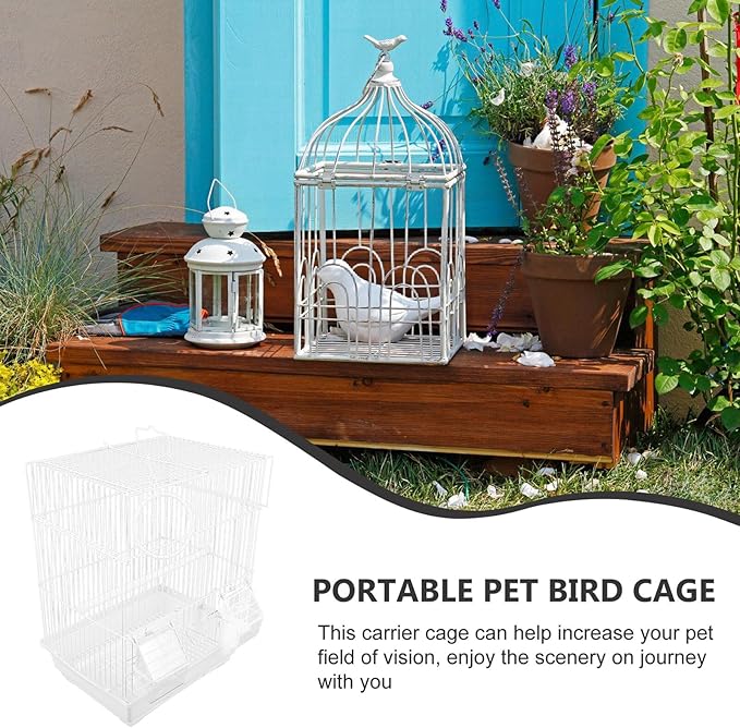 DECHOUS Metal Bird Cage Portable Parrot Carrying Cage Handheld Wire Bird Travel Carrier