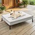Veehoo Elevated Dog Bed with Waterproof Cushion Mat, Cooling Raised Dog Beds with Padded Top, Washable Outdoor Dog Bed, Orthopedic Pet Cot for Indoor & Outdoor, Medium Dog Bed 32" x 25", Dark Grey