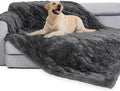 gogobunny Waterproof Dog Blanket for Couch & Furniture Protection - Super Soft Reversible Throw for Large Dogs & Cats, Calming Washable Fur & Sherpa Pet Blanket (50x60 Inch, Grey)