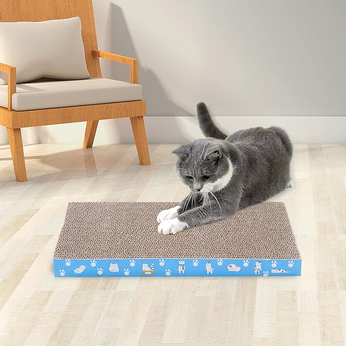5 Packs in 1 Cat Scratch Pad, Cat Scratcher Cardboard,Reversible,Durable Recyclable Cardboard, Premium Scratch, Suitable for Cats to Rest, Grind Claws and Play