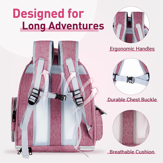 Pawstrip Cat Backpack Carrier with Large Space Bubble Window, Airline Approved Breathable Pet Carrier for Small Dogs Cats up to 15lbs, Foldable for Travel Hiking & Outdoor Use