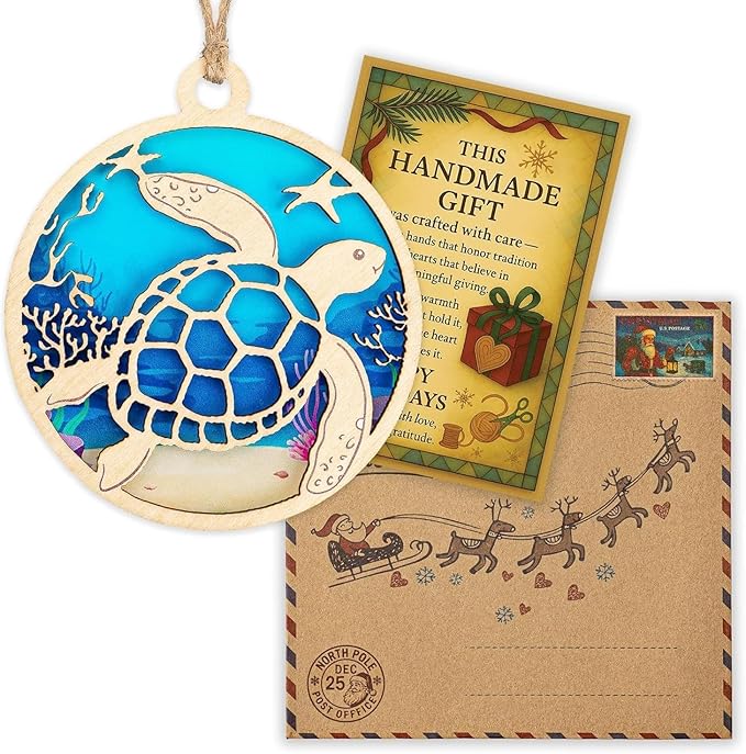 Sea Turtle Ornament, Turtle Ornament 2025, Unique Turtle Gifts for Women, Coastal Christmas Ornaments, Handmade Ocean Decor, Beach Themed Christmas Ornaments, Special Idea