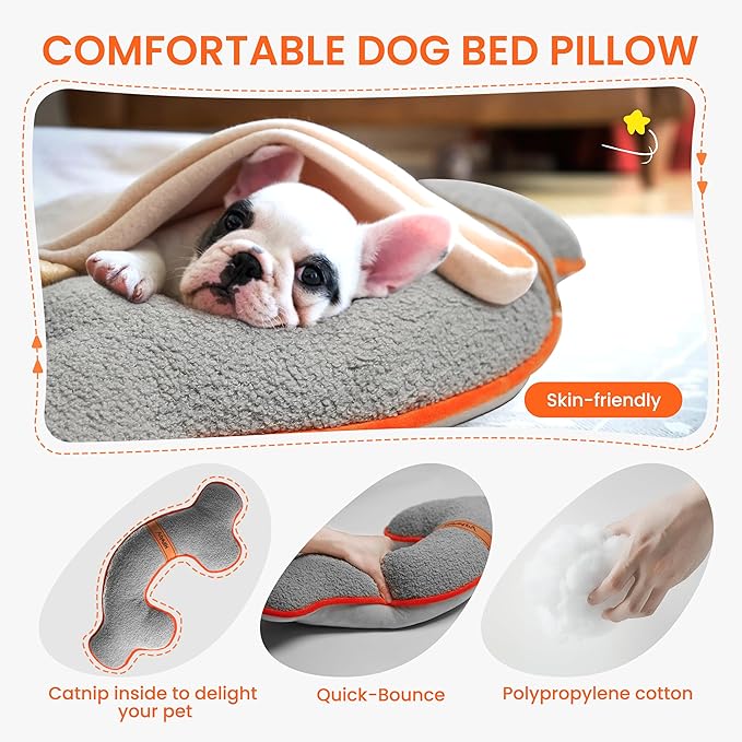 Dog Bed Pillow, Soft Dog Pillows for Dogs, Head & Neck Support for Dogs, Kids, Adults,Washable Dog Calming Pillows for Better Sleep for Medium Pet