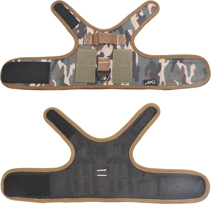 Tactical Cat Harness and Leash for Walking Escape Proof Breathable Mesh Fabric, Green Jungle Camo, Large, Adjustable Cat Walking Jackets, Padded Stylish Cat Vest
