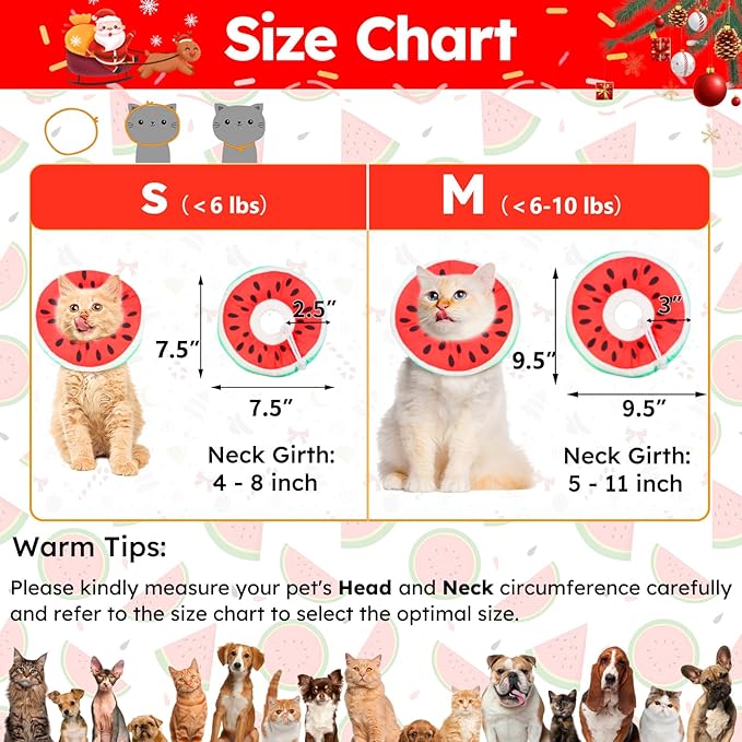 Cat Cone Collar Soft, Waterproof Cat Recovery Collar for Wound Healing Cute Donut Adjustable Kitten Cones to Stop Licking Comfortable NEC Elizabethan Collars for Cats Kittens After Surgery