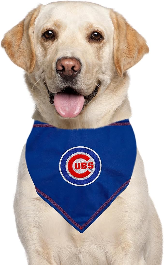 Pets First MLB Chicago Cubs TIE Bandana, Small/Medium. Dog Bandana Scarf Bib for Pet Cat Dog. The Ultimate Game-Day, Party Bandanna, Birthday Event