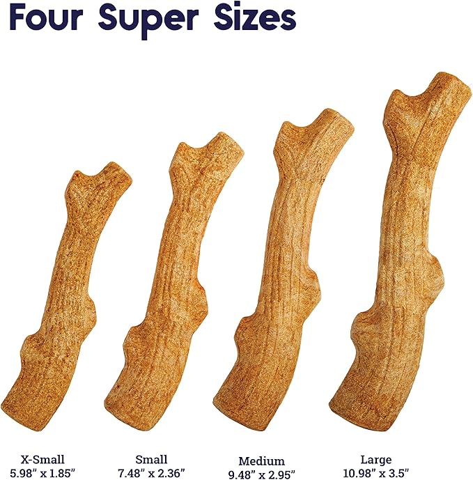 Petstages Outward Hound Super Dogwood Durable Dog Chew Toy, Large - Long Lasting Chew Stick Made with Real Wood - USA Made, L