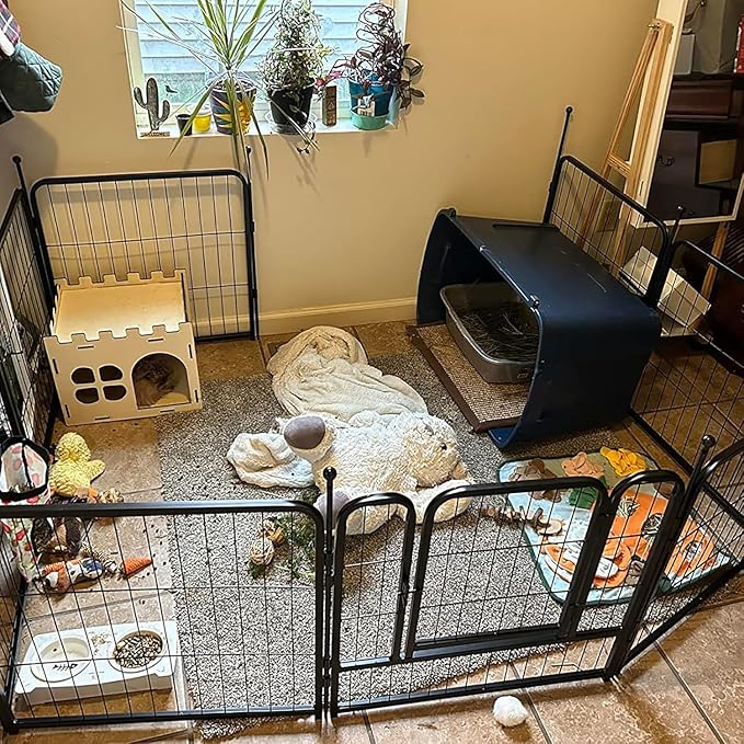 Dog Playpen,Portable Outdoor Dog Fence, Dog Playpen for Large/Medium/Small Dogs, Dog Fences for The Yard,with Doors Foldable Metal (40 Panels, 45 inch)