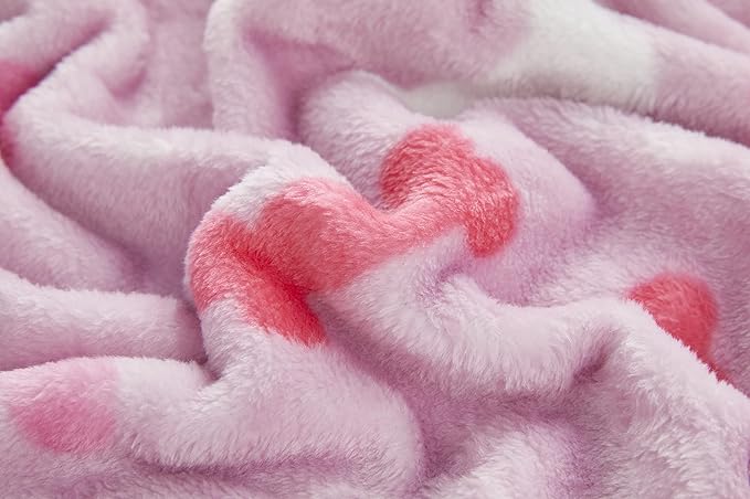 Allisandro Luxurious Dog Blanket, 350 GSM Super Fuzzy Microplush Fleece Pet Blankets for Small Medium Large Dogs and Cats, Pink Bone, 80 × 64 Inches