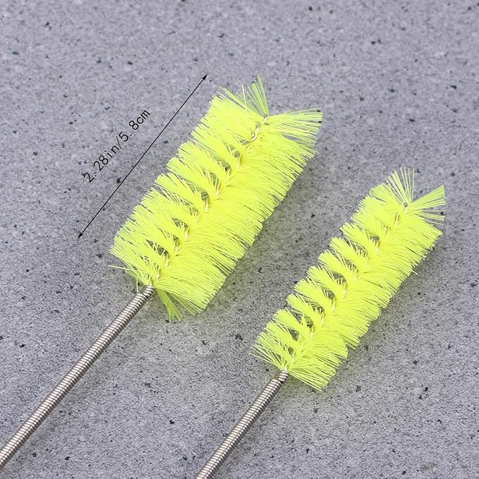 UEETEK Stainless Flexible Cleaning Brush Double Ended Canister Filter Tube Hose Pipe Clean for Fish Tank Aquarium (Yellow)