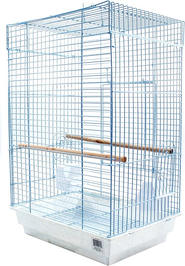 PENN-PLAX Cockatiel & Small Parrot Starter Kit with Birdcage, Cover, and Accessories – Perfect for Cockatiels, Conures, and Small Parrots – Square Dome – White
