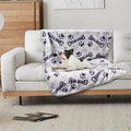 Small Dog Blanket, Soft Fleece Dog Blankets for Medium Dogs, 30X20 inches Fluffy Flannel Pet Cat Puppy Blanket Mat Cover for Bed Couch,Cute Flannel Bones & paw Print, Grey