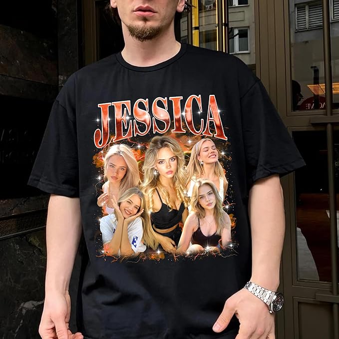 H-DEWALL Custom T Shirts Mineral Wash Tshirt Bootleg Rap Tee Customized Gifts for Boyfriend Birthday Shirts Tops for Women