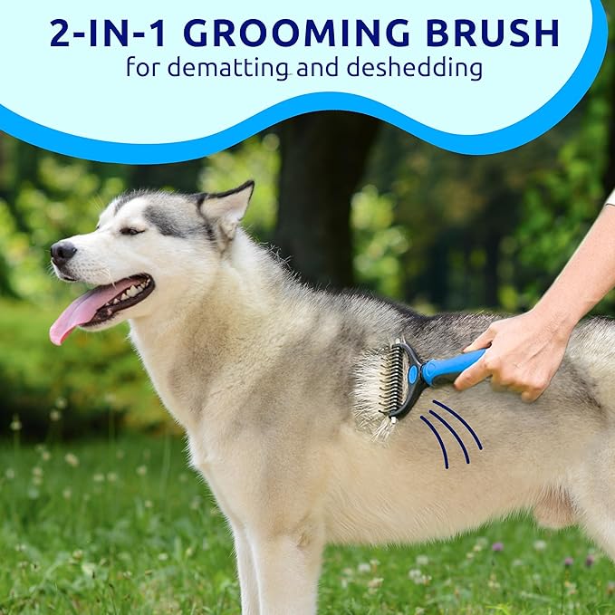 Pat Your Pet Deshedding Dog Brush For Shedding – Cat Brushes For Indoor Cats, Double-Sided Cat Brush Deshedding & Grooming Tool For Long Haired And Short Haired Dogs, Skin-Friendly