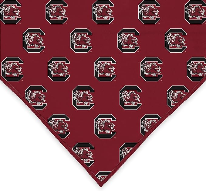 South Carolina Gamecocks Officially Licensed Bandana for Dogs and Cats | Fits Pets Great Gift Idea | Easy-to-Tie (Large, 28")