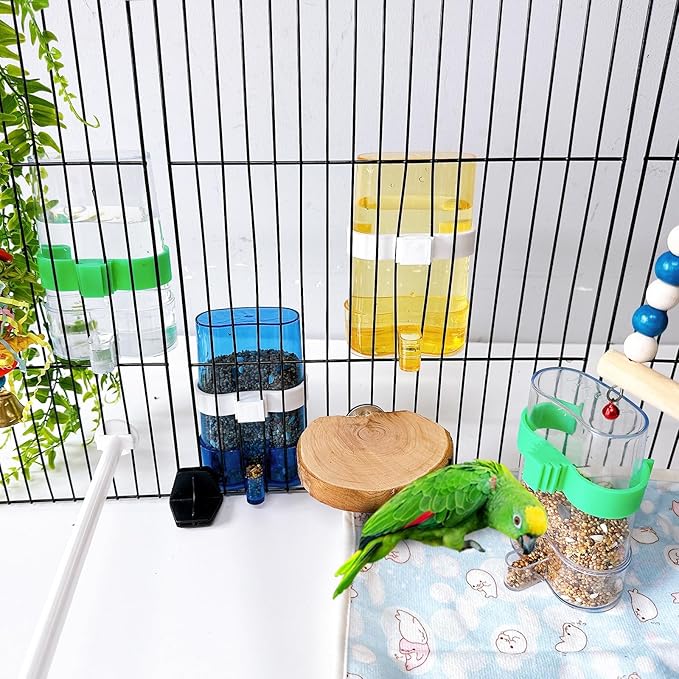 Hamiledyi Parakeet Water Dispenser 4pcs Automatic Bird Water Dispenser Transparent Container Cage Accessories Automatic Feeding for Finch Lovebird Canary Small Birds