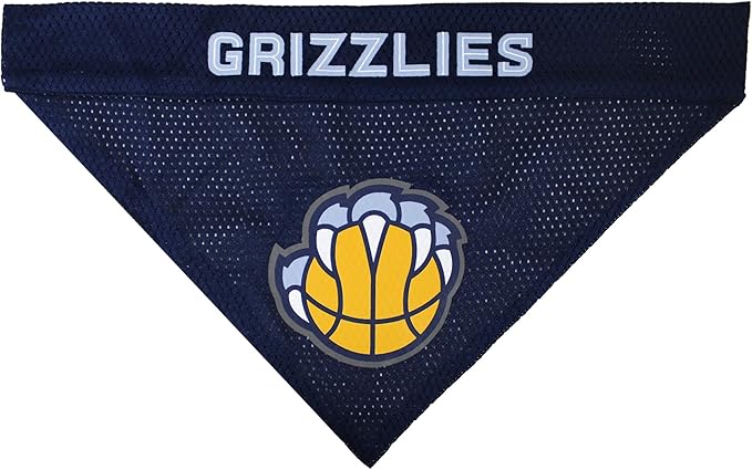 Pets First NBA Dog Bandana - Memphis Grizzlies Reversible Pet Bandana. 2 Sided Home & Away Sports Bandana with a PREMIUM Embroidery TEAM Logo, Small/Medium