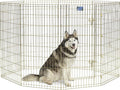 MidWest Homes for Pets Folding Metal Dog Exercise Pen, Indoor/Outdoor Playpen with Door, 16 Sq Feet of Play Space, 48-Inches Tall, Gold Zinc