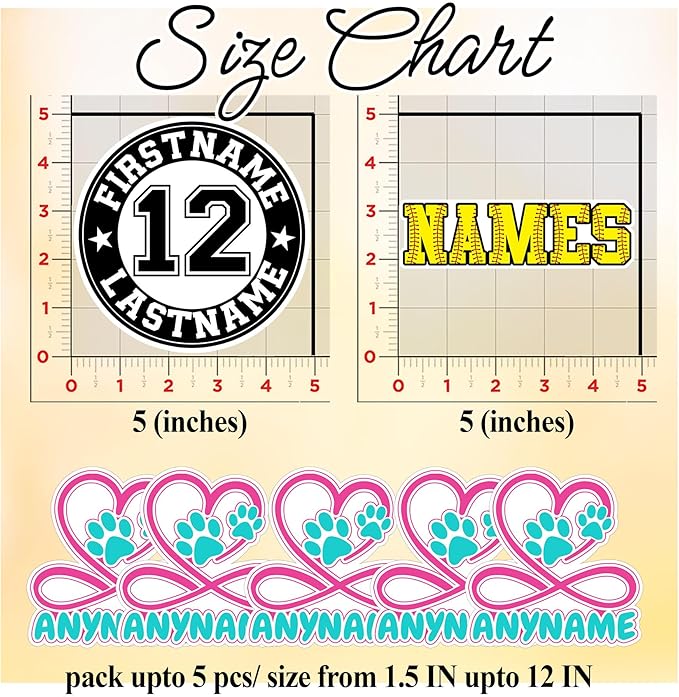 Custom Pet Name Sticker Personalized Text Infinity Heart Pawprint Animal Lovers Decal Waterproof Die Cut Vinyl & Transparent DTF Decal for Laptop Helmet Car Cup Phone Tablet for Male Female