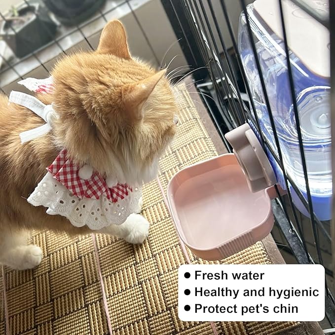 35oz Rabbit Water Bottle, Pet Hanging Automatic Water Dispenser for Small Animal Ferret Guinea Pig Chinchilla Dog Cat (Cage Grid Spacing 1.1''-2.1'') (Green)