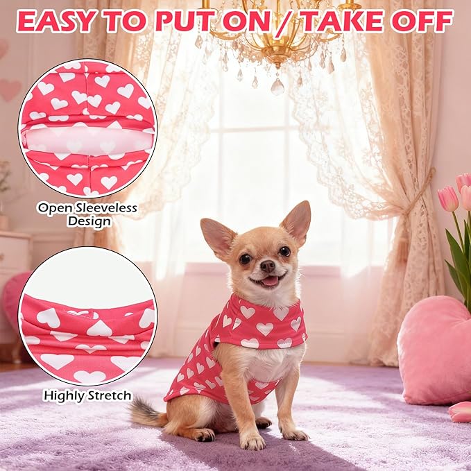EXPAWLORER Cat Valentines Outfit Sweater - Valentine's Day Sweater for Cats Only Warm Kitten Clothes, Pet Coat Pullover Design, Fleece Sweatshirt Clothing Also for Puppy Small Dogs, Pink Heart L
