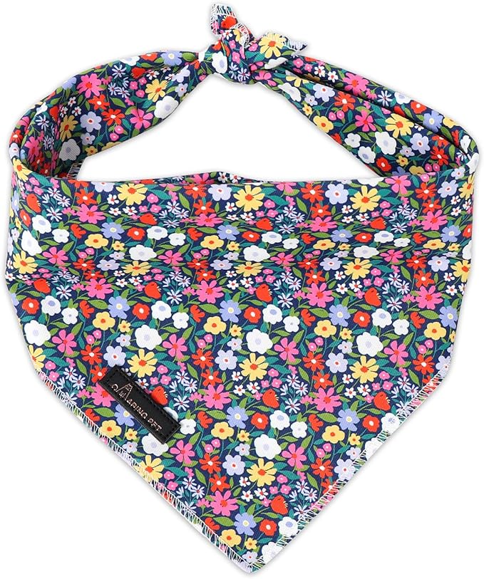 ARING PET Floral Dog Bandana, Spring Summer Colorful Flower Girl Pet Bandana Scarf Triangle Bibs for Puppy Small Medium Large Dogs-S
