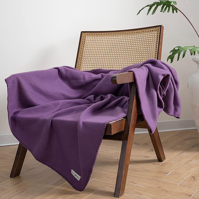 Fleece Throw Blanket Set Bulk for Travel Kids Outdoor Wedding Pet (Purple, Pack of 6 50x60 Inches)