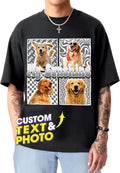 H-DEWALL Custom Shirts Custom Bootleg Rap Shirt for Him Custom Face Shirt with Photo Pet Custom Tees Gift for Dog Cat Lover